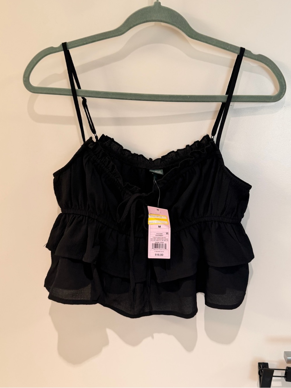 Wild Fable Black Ruffled Camisole Size Medium
